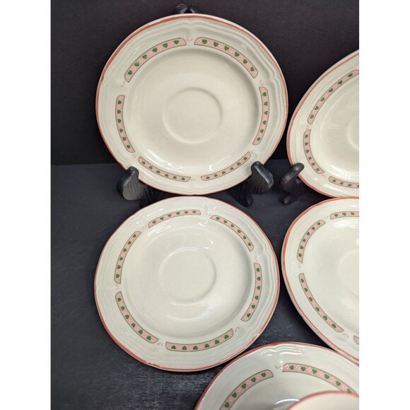 Tienshan Heartwarming Folkcraft Stoneware Hearts Replacements 5 Saucer 1 Cup - Picture 4 of 8